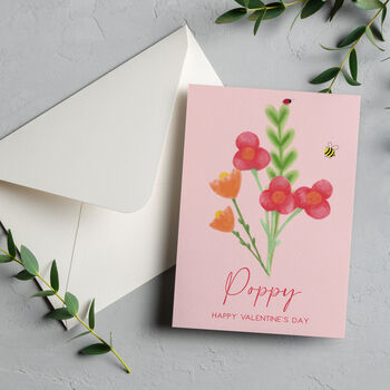 Personalised Flower Valentine's Day Card, 3 of 9