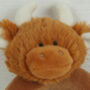 Personalised Highland Brown Cow Baby Rattle, thumbnail 5 of 8