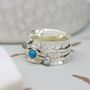 Personalised Turquoise Spinner Ring In Sterling Silver, thumbnail 6 of 12