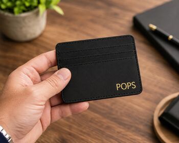 Personalised Vegan Leather Father's Day Card Holder, 2 of 3