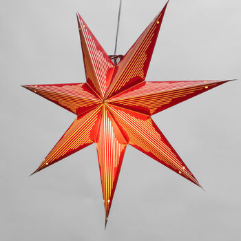 Metro Red Striped Paper Star Lantern – 60cm, 2 of 4