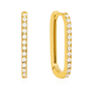 Large Crystal U Hoop Earrings, thumbnail 1 of 4