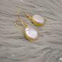 Gold Plated Sterling Silver Pearl Earrings, thumbnail 2 of 8