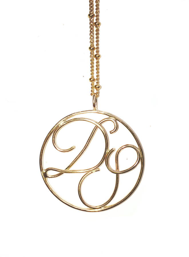 9ct Solid Gold Monogram Pendant - Monogram Pendant Gold 9ct Solid Gold Monogram Pendant - Monogram Pendant Gold