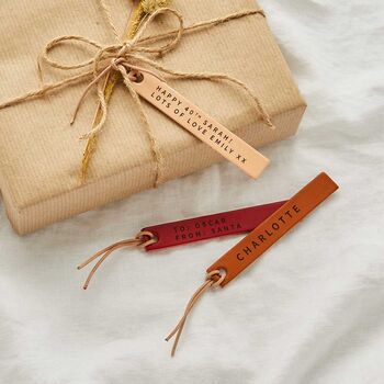 Personalised Reusable Leather Gift Tags, 2 of 4