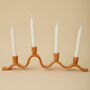 Handmade Orange Wavy Ceramic Candelabra For Four Candles, thumbnail 1 of 9