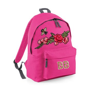 Personalised Backpack With Bee And Roses, 6 of 11