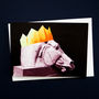 'Party Horses' In Orange Hats Greetings Card Six Pack, thumbnail 1 of 2