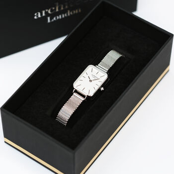 Ladies Personalised Silver Watch – Architēct Lille, 5 of 7