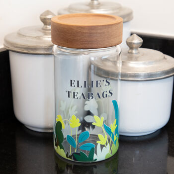 Personalised Leaves Tea Glass Storage Jar, 4 of 9