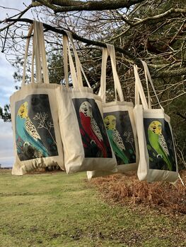 Coral Budgie Tote Bag, 4 of 4