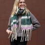 Green And Pink Stripe Heavyweight Scarf, thumbnail 1 of 5