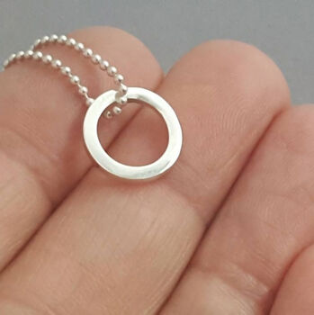 Small Recycled Silver Circle Necklace, 3 of 4