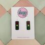 Traffic Light Glitter Earrings, thumbnail 1 of 4