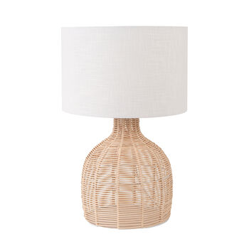 Natural Wicker Table Lamp With Shade, 3 of 11