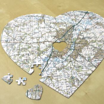 Personalised Heart Postcode Map Jigsaw, 3 of 7
