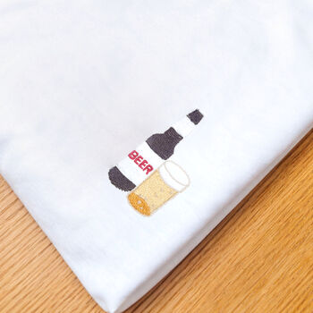 Beer And Pint Embroidered T Shirt. Fathers Day / Birthday Gift, 2 of 5