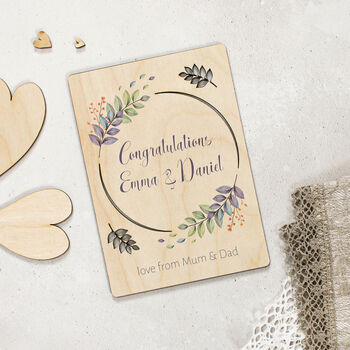 Personalised Congratulations Card In Wood, 7 of 7