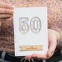 Personalised Marquee Lights 50th Birthday Card, thumbnail 1 of 2