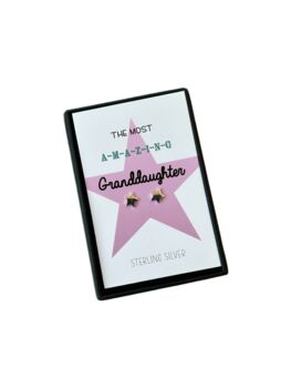 Sterling Silver Granddaughter Earrings And Gift Box, 12 of 12
