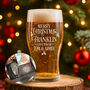 Merry Christmas Message Pint Glass And Gift Boxed Set, thumbnail 1 of 8