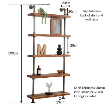 Five Shelf Industrial Chunky Pipe Shelving Unit, 3 of 8