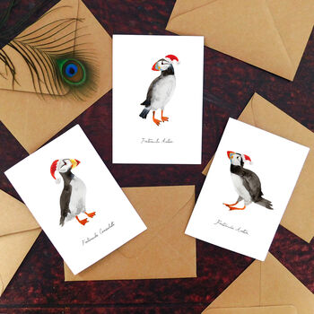 Horned Puffin Christmas Cards, 6 of 8