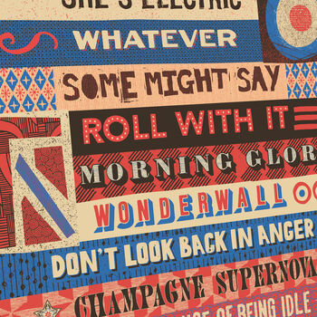 Definitely Glory Oasis Typographic Music Poster Print, 4 of 5