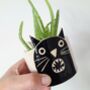Illustrated Ceramic Black Cat Planter, thumbnail 1 of 6