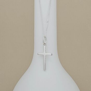 Personalised 925 Silver Christening Cross Necklace, 3 of 5
