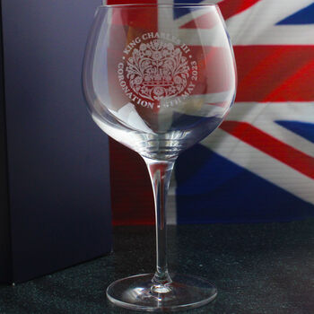 Engraved Commemorative Coronation Of The King Gin Glass, 2 of 2