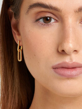 Small Dangle Hoop Earrings With Charms 18ct Gold Plated, 3 of 7