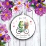 Personalised Mother's Day Frog Riding Floral Bike, thumbnail 2 of 2