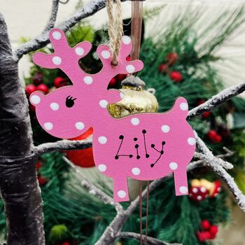 Personalised Christmas Rudolph Reindeer Decoration 2025, 4 of 4