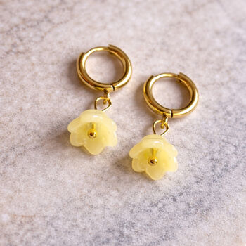 Spring Flower Huggie Hoop Earrings, 2 of 3