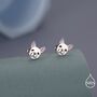 French Bulldog Stud Earrings In Sterling Silver, thumbnail 6 of 12