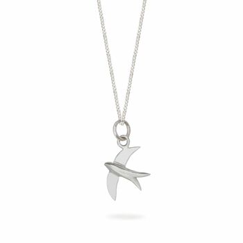 Swallow Charm Necklace Sterling Silver, 2 of 7