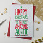 Amazing Aunt, Aunty, Auntie Christmas Card, thumbnail 2 of 3
