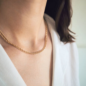 14k Gold Fill Layered Chain Necklace, 2 of 4