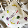 Hand Drawn Fruit Market Day Tote Bag, thumbnail 2 of 4