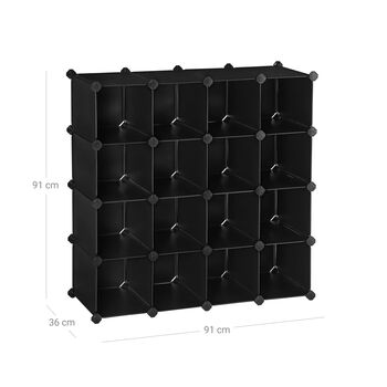 15 Black Interlocking Shoe Rack Storage Organiser, 7 of 7