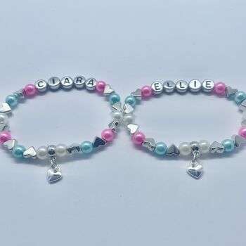 Personalised Heart Charm Bracelet, Star Name Bracelet, 3 of 12