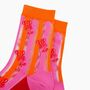 Lobster Stripes Combed Cotton Sheer Pop Socks In Pink/Red, thumbnail 2 of 4