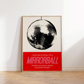 Mirrorball Lyric Music Gift Print, 2 of 2