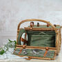 Green Tweed Picnic Hamper For Two, thumbnail 1 of 5