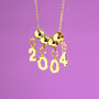 Gold Plated Significant Date Charm Necklace, thumbnail 10 of 11