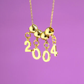 Gold Plated Significant Date Charm Necklace, 10 of 11