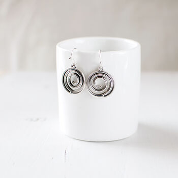 Silver Plated Spiral Earrings, 4 of 9