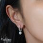 Sterling Silver Natural Pearl Oval Huggie Hoop Earrings, thumbnail 1 of 3