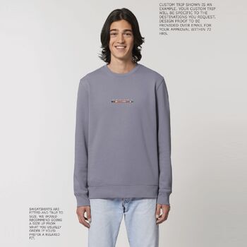 Custom Trip Organic Cotton Unisex Sweatshirt, 8 of 11